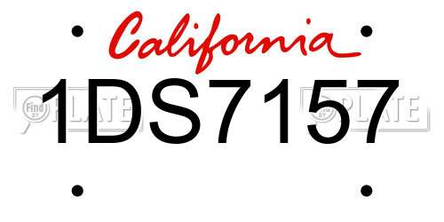 1DS7157 California License Plate