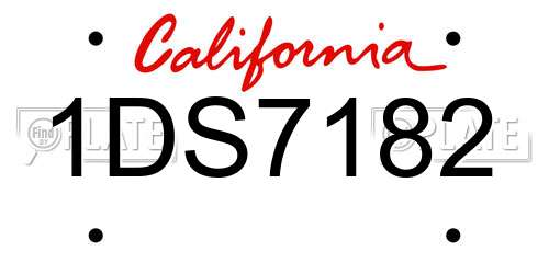 1DS7182 California License Plate