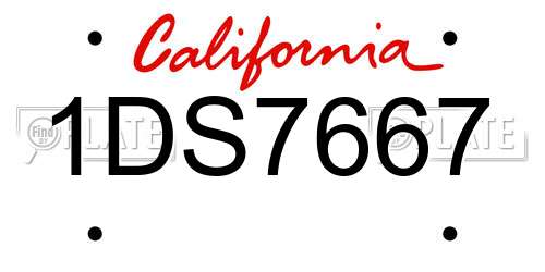 1DS7667 California License Plate