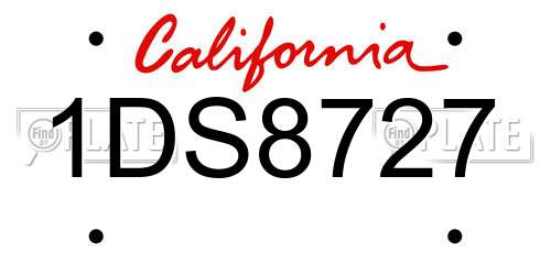1DS8727 California License Plate
