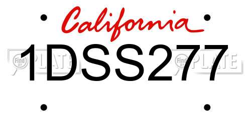 1DSS277 California License Plate