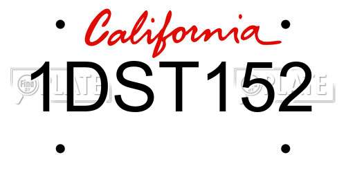 1DST152 California License Plate