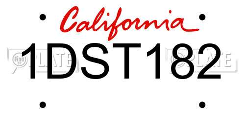 1DST182 California License Plate