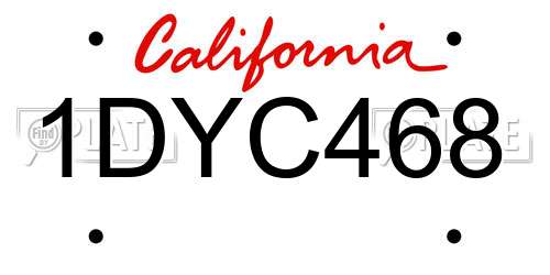 1DYC468 California License Plate