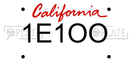 1E1OO California License Plate