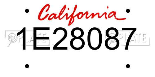 1E28087 California License Plate