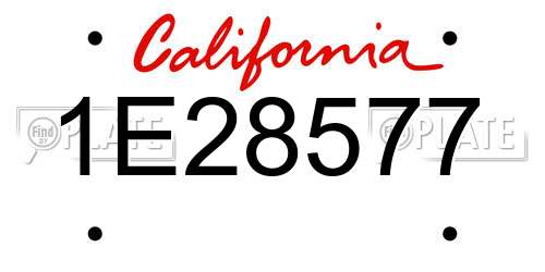 1E28577 California License Plate