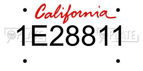 1E28811 California License Plate