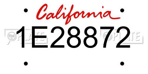 1E28872 California License Plate