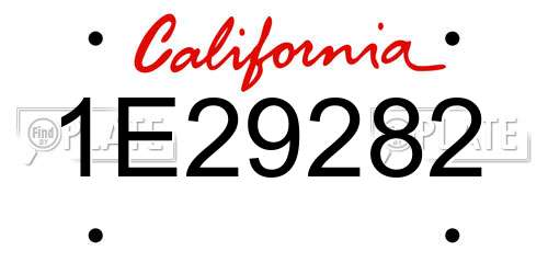 1E29282 California License Plate