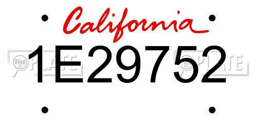 1E29752 California License Plate