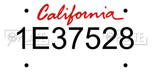 1E37528 California License Plate