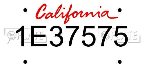1E37575 California License Plate
