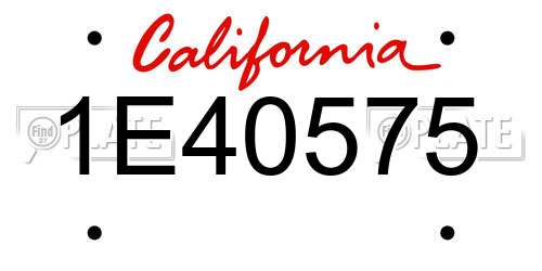 1E40575 California License Plate