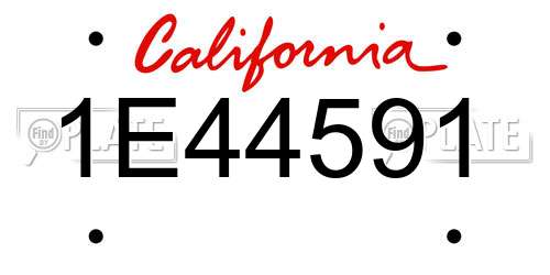 1E44591 California License Plate