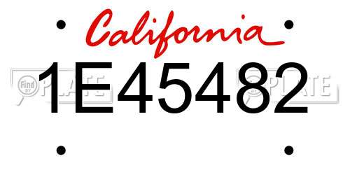 1E45482 California License Plate