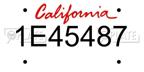 1E45487 California License Plate