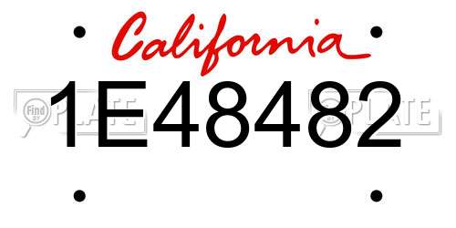 1E48482 California License Plate