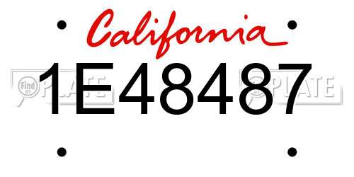 1E48487 California License Plate