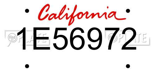 1E56972 California License Plate