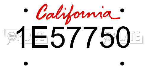 1E57750 California License Plate