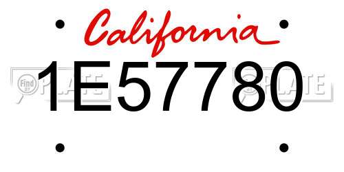 1E57780 California License Plate