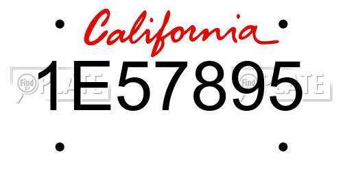1E57895 California License Plate