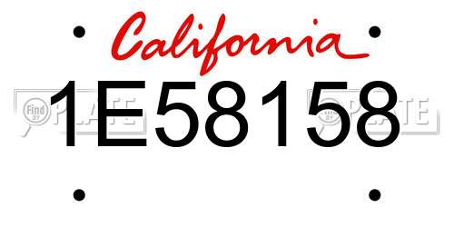 1E58158 California License Plate