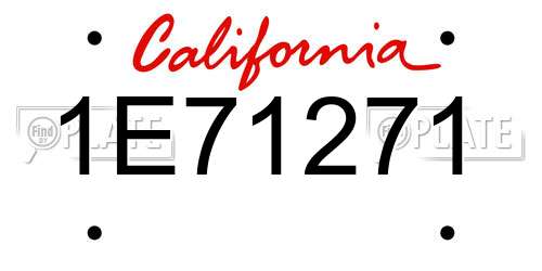 1E71271 California License Plate