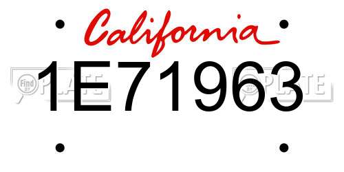 1E71963 California License Plate