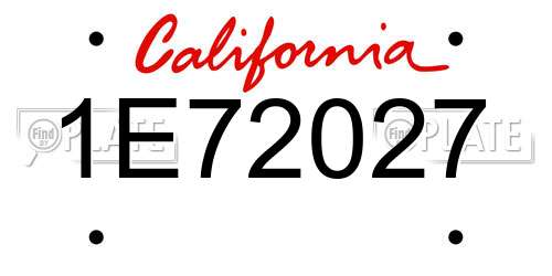 1E72027 California License Plate
