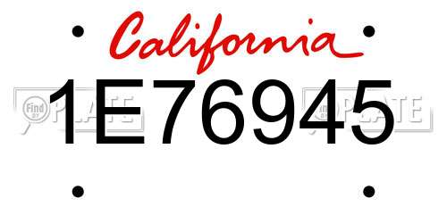 1E76945 California License Plate