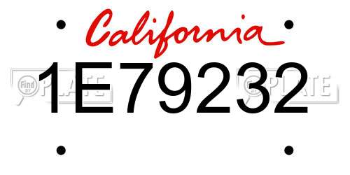 1E79232 California License Plate