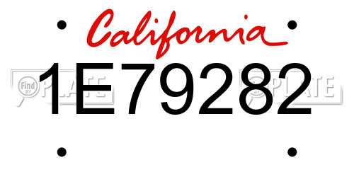 1E79282 California License Plate