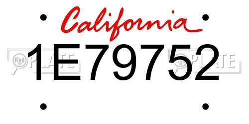 1E79752 California License Plate