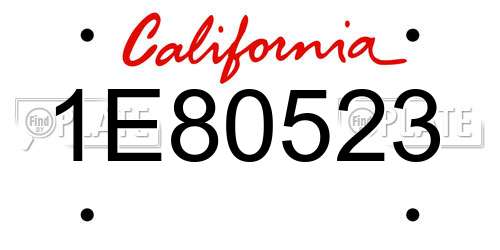 1E80523 California License Plate