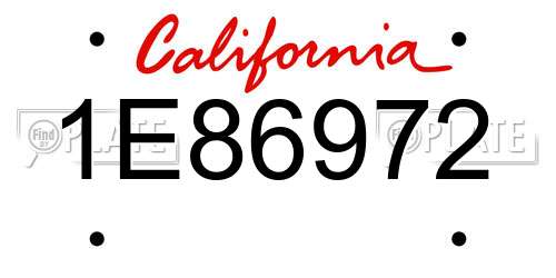1E86972 California License Plate