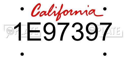 1E97397 California License Plate