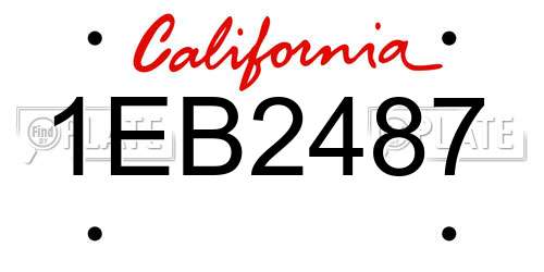 1EB2487 California License Plate