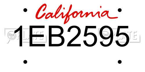 1EB2595 California License Plate
