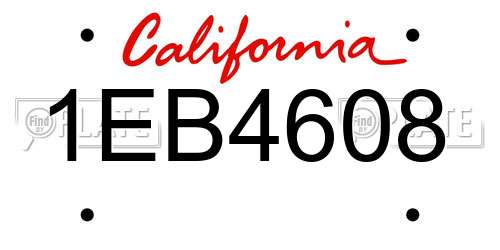 1EB4608 California License Plate