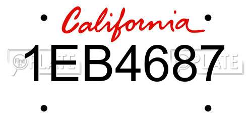 1EB4687 California License Plate