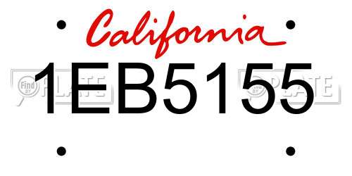 1EB5155 California License Plate