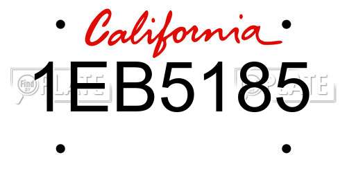 1EB5185 California License Plate