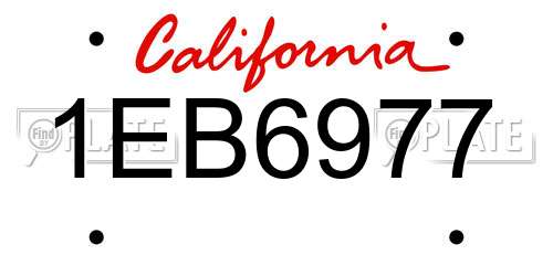 1EB6977 California License Plate