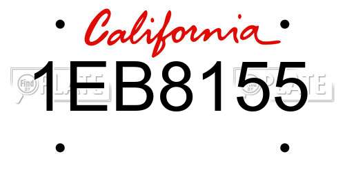 1EB8155 California License Plate