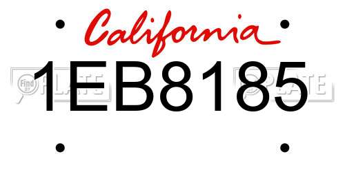 1EB8185 California License Plate