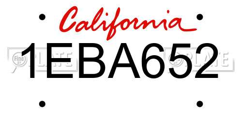 1EBA652 California License Plate