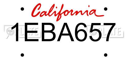 1EBA657 California License Plate