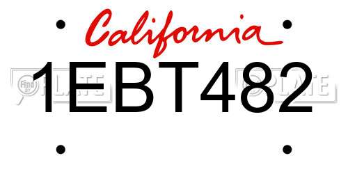 1EBT482 California License Plate